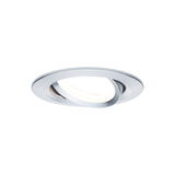 Round recessed spotlight in brushed silver aluminum with adjustable head for LED lighting solutions