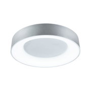 Runde Deckenleuchte aus silbernem Metall mit integriertem LED-Licht für moderne Innenräume