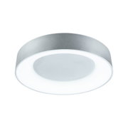 Runde Deckenleuchte aus silbernem Metall mit integriertem LED-Licht für moderne Innenräume