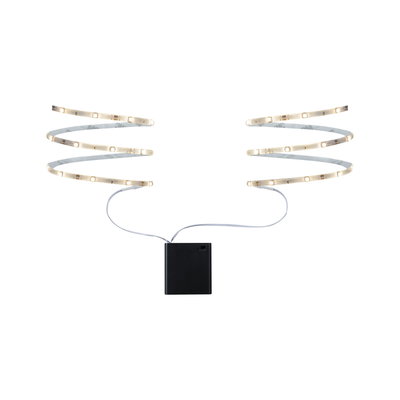 Bande LED flexible avec lumière blanc chaud et boîtier batterie noir pour accents lumineux polyvalents