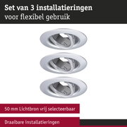 Set van 3 witte metalen inbouwspots met draaibare fittingen voor flexibele verlichting