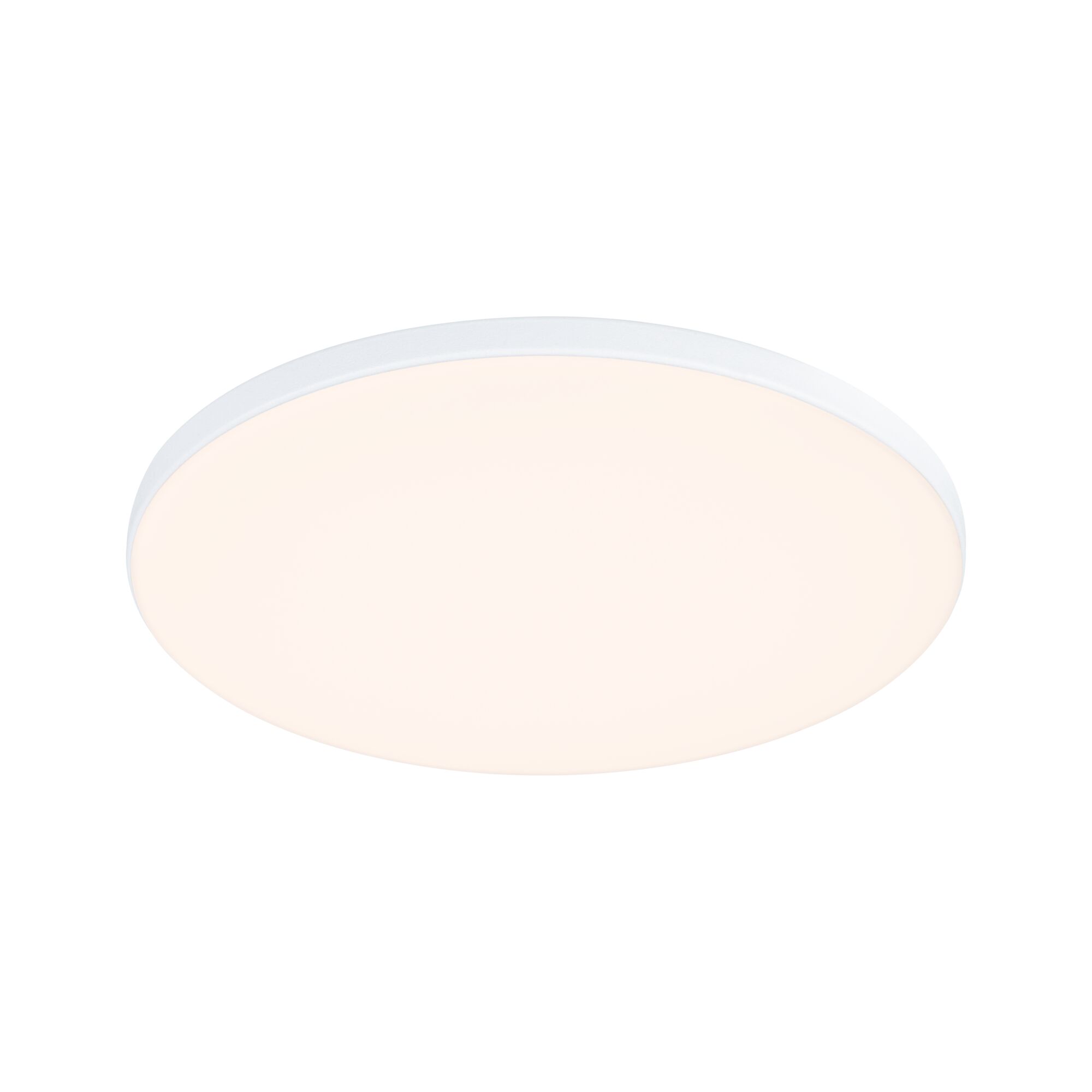Round white LED ceiling light with warm white glow for modern rooms and energy-efficient lighting