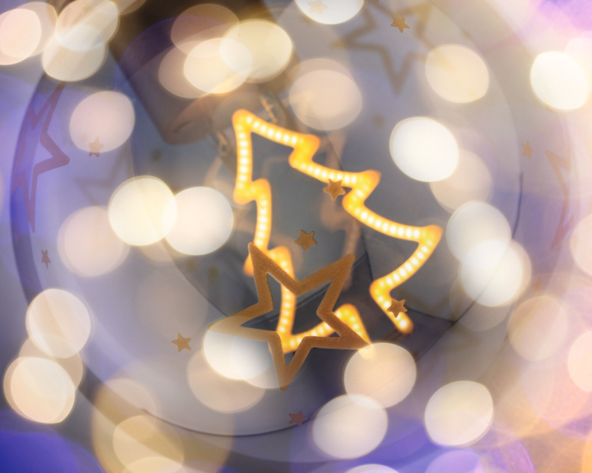 Batterijlamp Kerstbal Tree Bruin, Goud 100mm 2200K