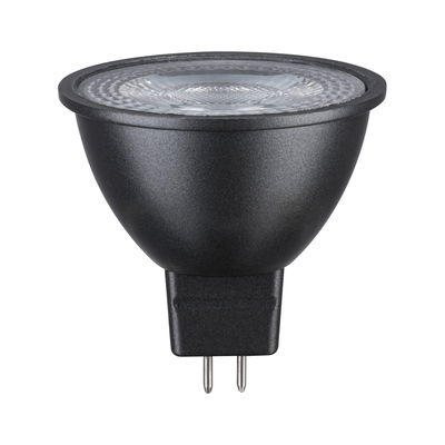 Black LED reflector lamp with GU5.3 base made of plastic for energy-saving lighting