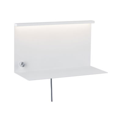 Applique murale LED moderne en métal blanc avec interrupteur intégré et câble pour intérieur