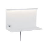 Applique murale LED moderne en métal blanc avec interrupteur intégré et câble pour intérieur