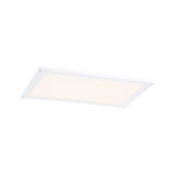 Flat rectangular white LED panel with warm white light for modern room lighting