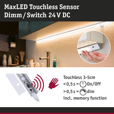 MaxLED berührungsloser Sensor zum Dimmen und Schalten 24V DC mit Memory-Funktion für LED-Beleuchtung