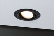 Black recessed spotlight with water droplets, moisture-resistant LED ceiling light for bathrooms