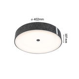 Round ceiling light with 402 mm diameter and grey felt edge for modern home lighting