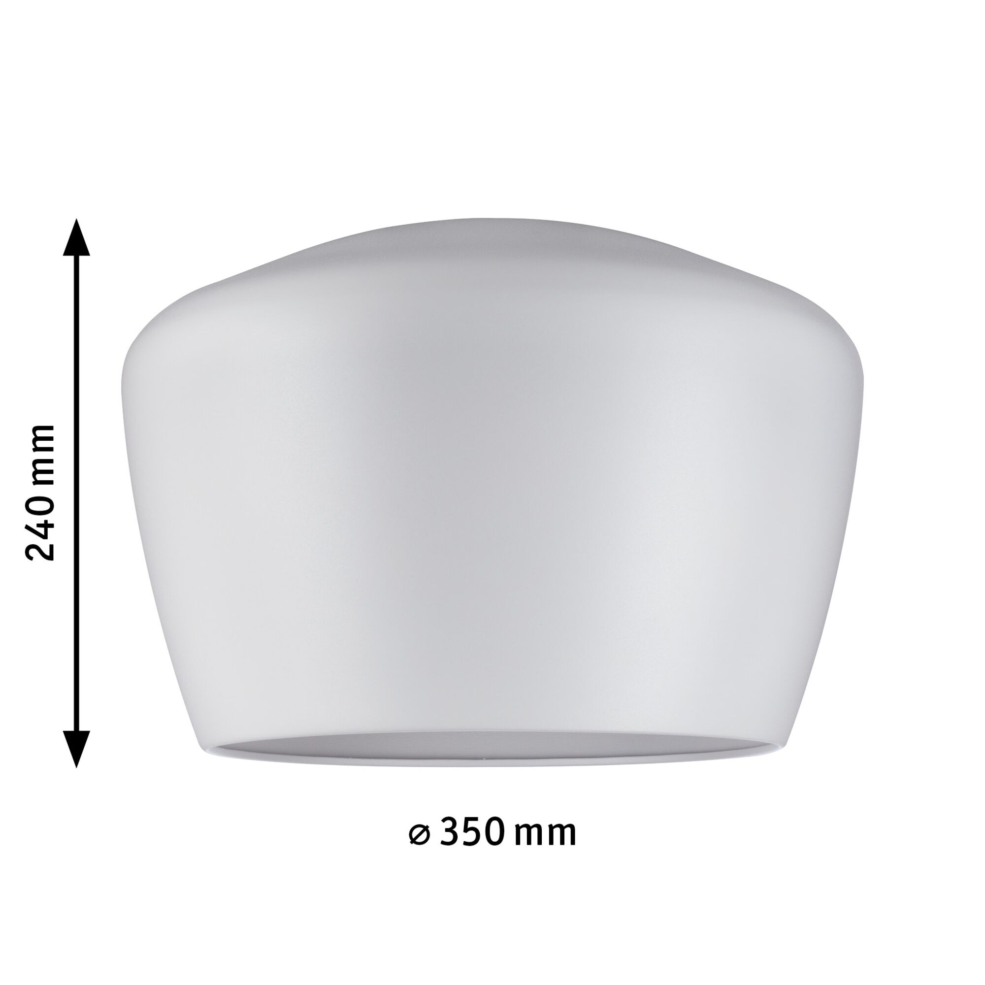 White plastic lampshade with 350 mm diameter and 240 mm height for modern lighting solutions