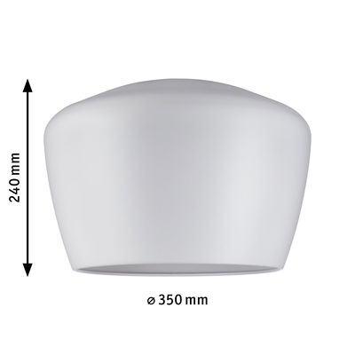 White plastic lampshade with 350 mm diameter and 240 mm height for modern lighting solutions