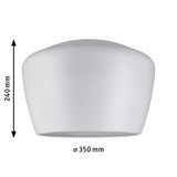 White glass lampshade with 350 mm diameter and 240 mm height for modern lighting fixtures