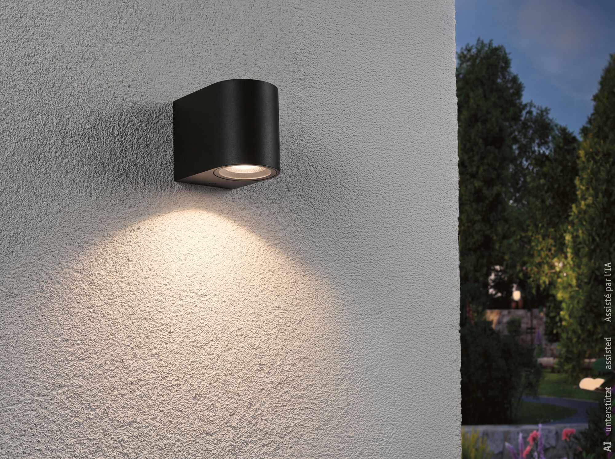 Wandlamp Perugia IP44 GU10 230V max. 10W Zwart mat