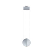 Moderne runde LED-Pendelleuchte in Aluminium silberfarben mit minimalistischem Design