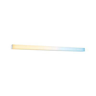 Long LED wall light with warm to cool white gradient, modern aluminum design for ambient lighting