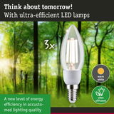 Energy-saving candle-shaped LED lamp with warm white light for sustainable lighting solutions