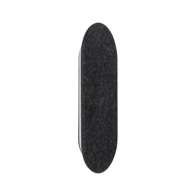 Oval black felt wall bumper to protect walls from impacts and scratches