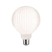 White LED bulb with ribbed surface and E27 base for energy-efficient lighting