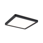 Schwarze quadratische LED-Deckenleuchte mit weißem Diffusor aus Kunststoff für modernes Raumlicht