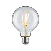 Klassische LED-Glühbirne mit transparentem Glas und E27-Fassung für energiesparende Beleuchtung