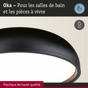 Plafonnier Oka noir en plastique de haute qualité pour salles de bain et pièces à vivre avec indice IP44
