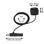 Câble noir avec prise et connecteur carré 80x30x80 mm, longueur 2 mètres, accessoire d'éclairage LED