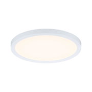 Okrągła lampa sufitowa LED z białą aluminiową ramą i ciepłym białym światłem do wnętrz