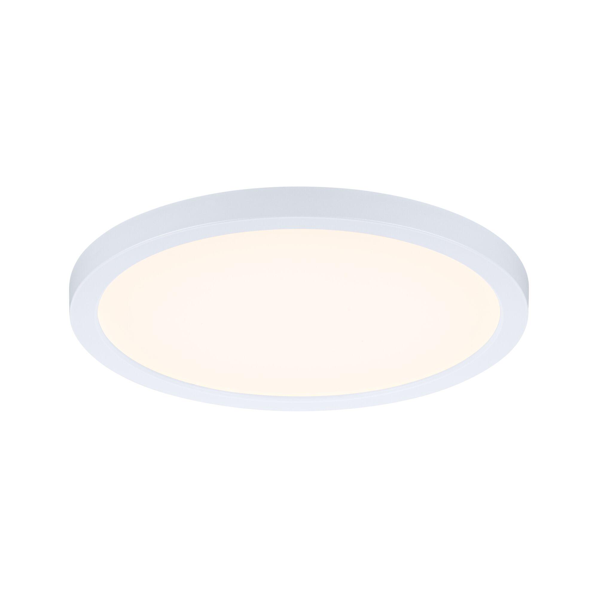 Okrągła lampa sufitowa LED z białą aluminiową ramą i ciepłym białym światłem do wnętrz