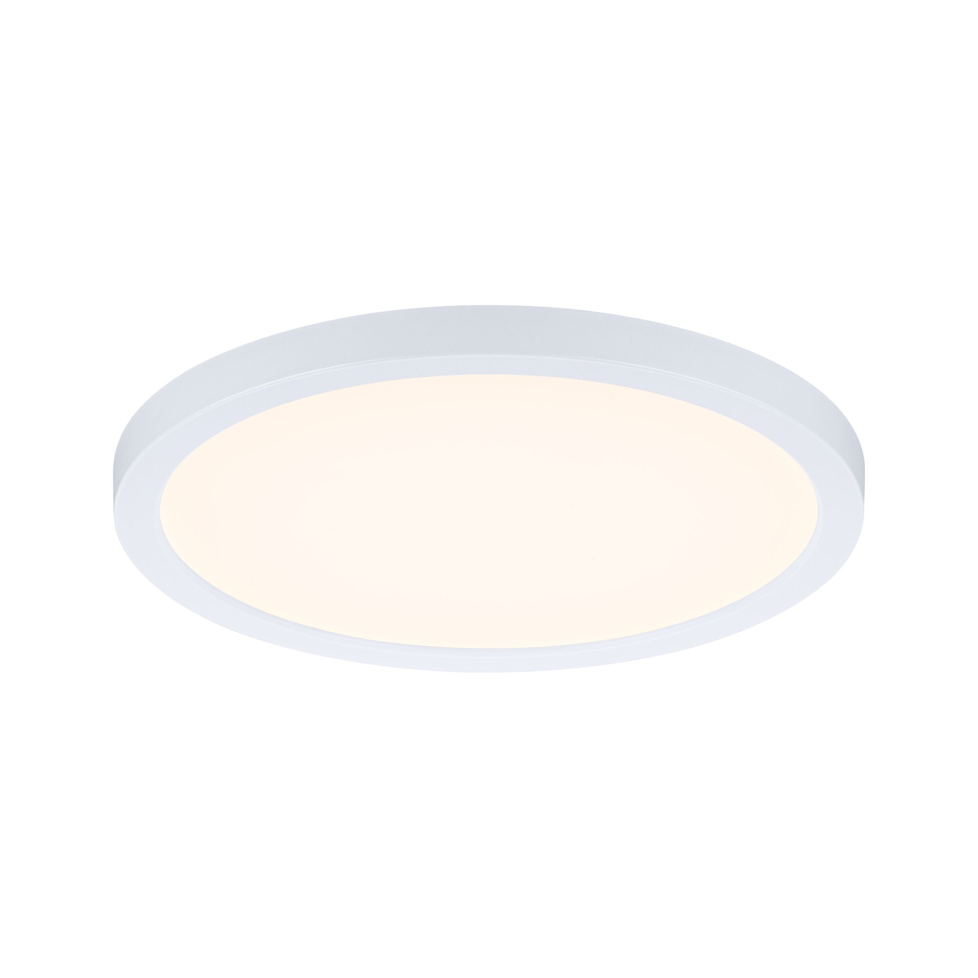 Rundes LED-Deckenlicht mit weißem Aluminiumrahmen und warmweißem Licht für Wohnräume