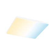 Rectangular white LED ceiling light with warm and cool white light for modern room lighting