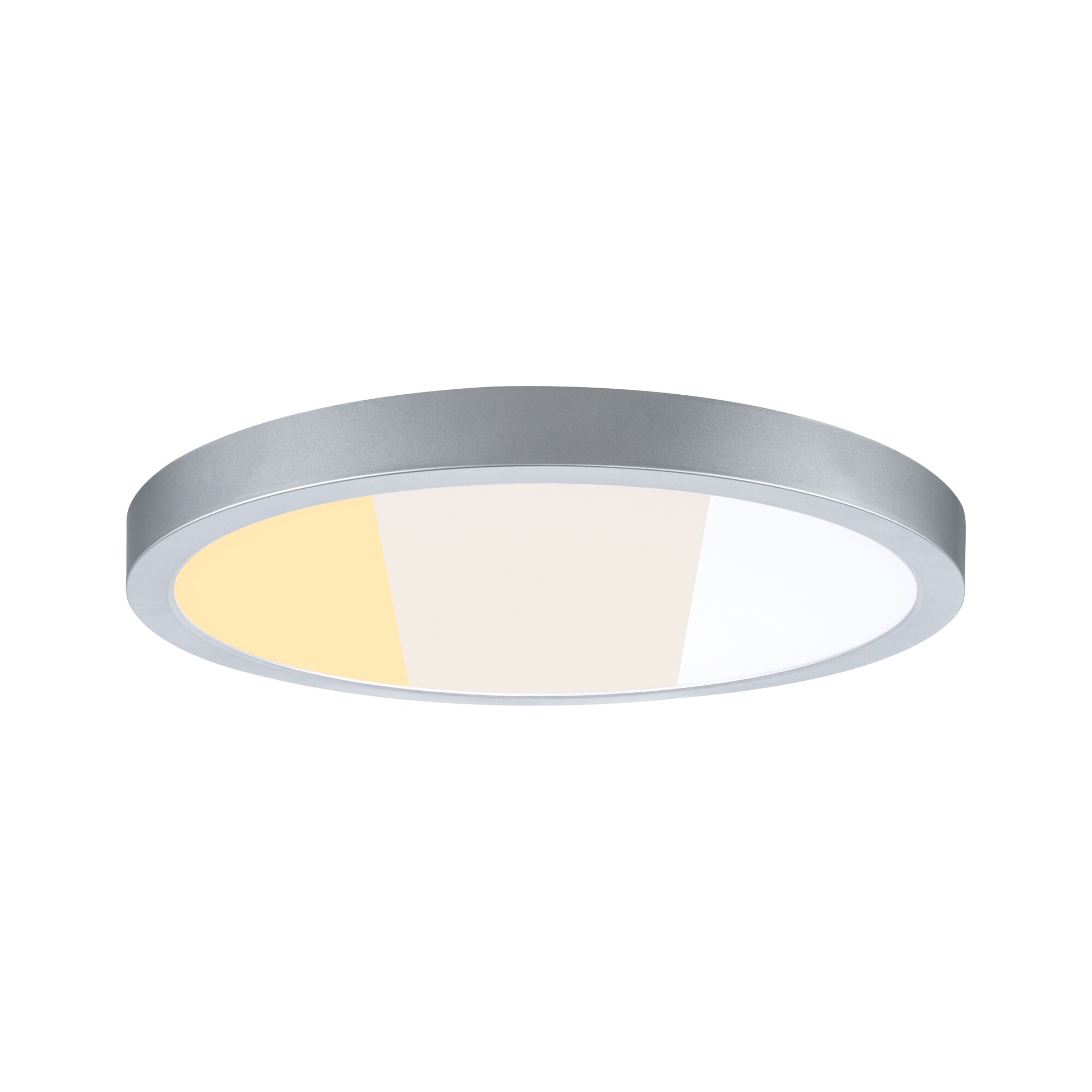 Rundes LED-Deckenlicht aus silbernem Aluminium mit einstellbarer Farbtemperatur für Wohnräume