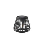 Lampe solaire extérieure noire en métal avec design en cage et ampoule LED pour éclairage de jardin