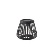 Schwarze Solar-Außenleuchte aus Metall mit Gitterdesign und LED-Glühbirne für Gartenbeleuchtung