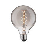 Light bulb with spiral LED filament in clear glass for decorative lighting and ambiance