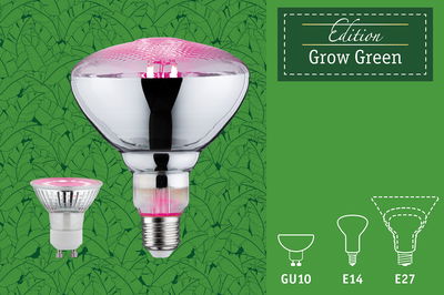 Paulmann Grow Green Edition LED plantverlichting in GU10 en E27 fittingen met roze licht voor planten