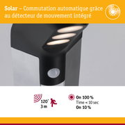 Projecteur solaire moderne avec détecteur de mouvement en noir et gris pour éclairage économique