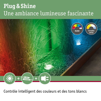 Spots LED encastrés au sol en acier inoxydable RGBW avec contrôle intelligent des couleurs et blanc réglable