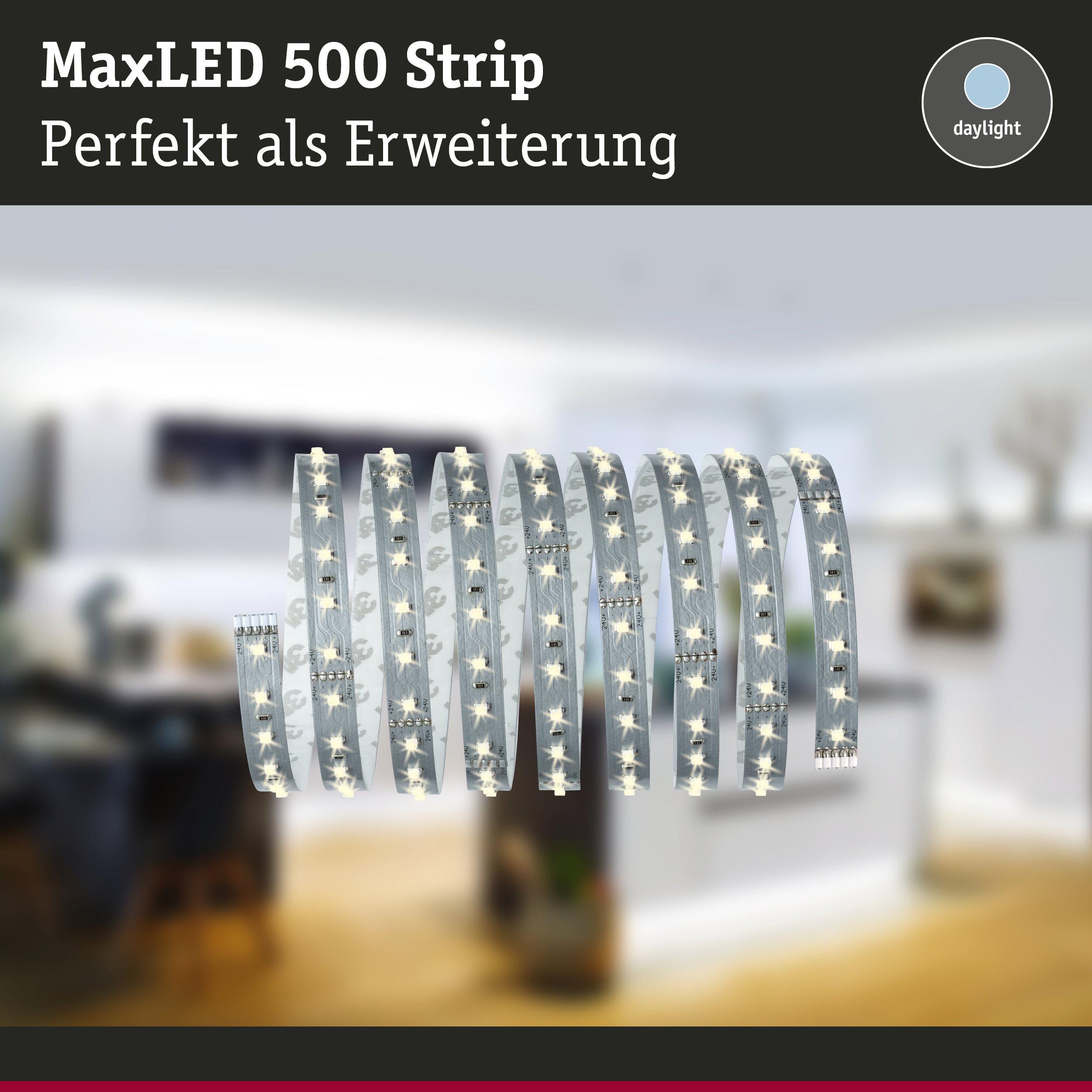 MaxLED 500 Strip LED-Lichtband in Tageslichtweiß als Erweiterung für Wohnraumbeleuchtung