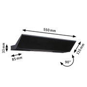 Schwarze LED-Unterbauleuchte aus Metall mit 550 mm Länge und 90 Grad Schwenkfunktion für Küchenbeleuchtung