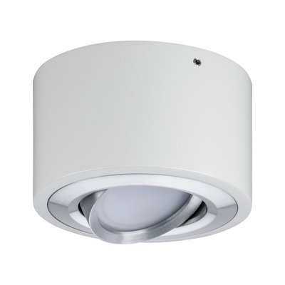 Ronde witte metalen plafondlamp met verstelbare aluminium spot voor LED-verlichting