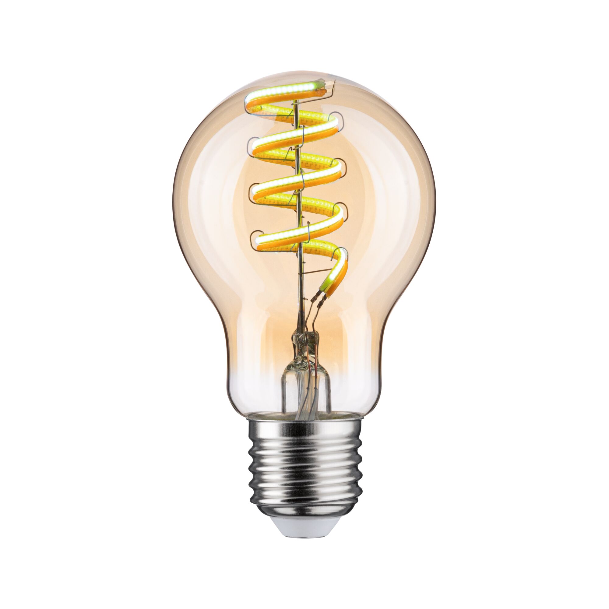 Amberkleurige LED-lamp met spiraalvormige gloeidraad, energiezuinige vintage lamp
