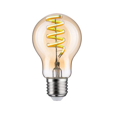 Amberkleurige LED-lamp met spiraalvormige gloeidraad, energiezuinige vintage lamp