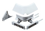 Ensemble de connecteurs d'angle en plastique blanc pour bandes LED avec clips et broches pour installation flexible