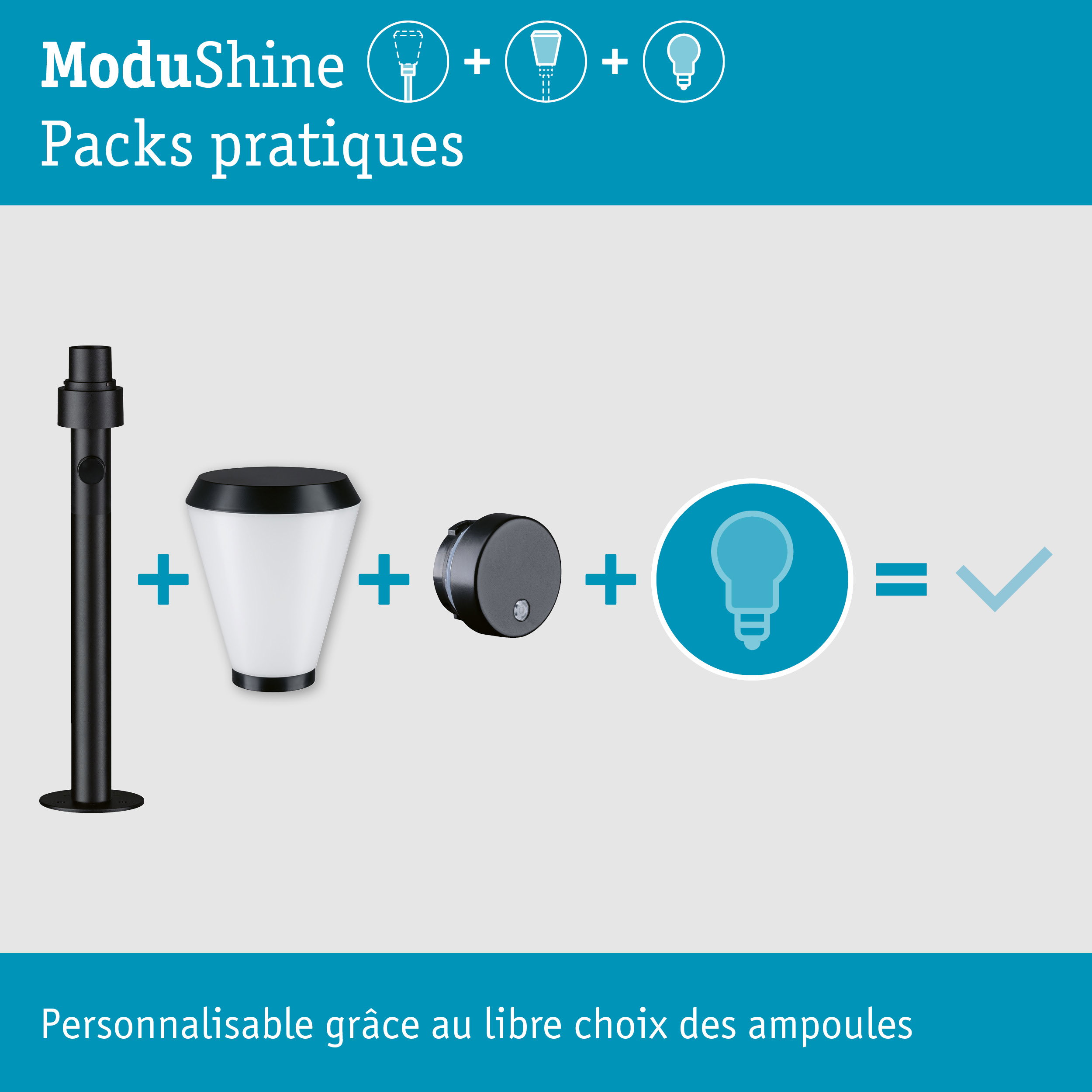 Kit ModuShine Borne Varino Petit avec capteur Anthracite