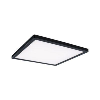 Black square LED ceiling light with white diffuser for modern room lighting