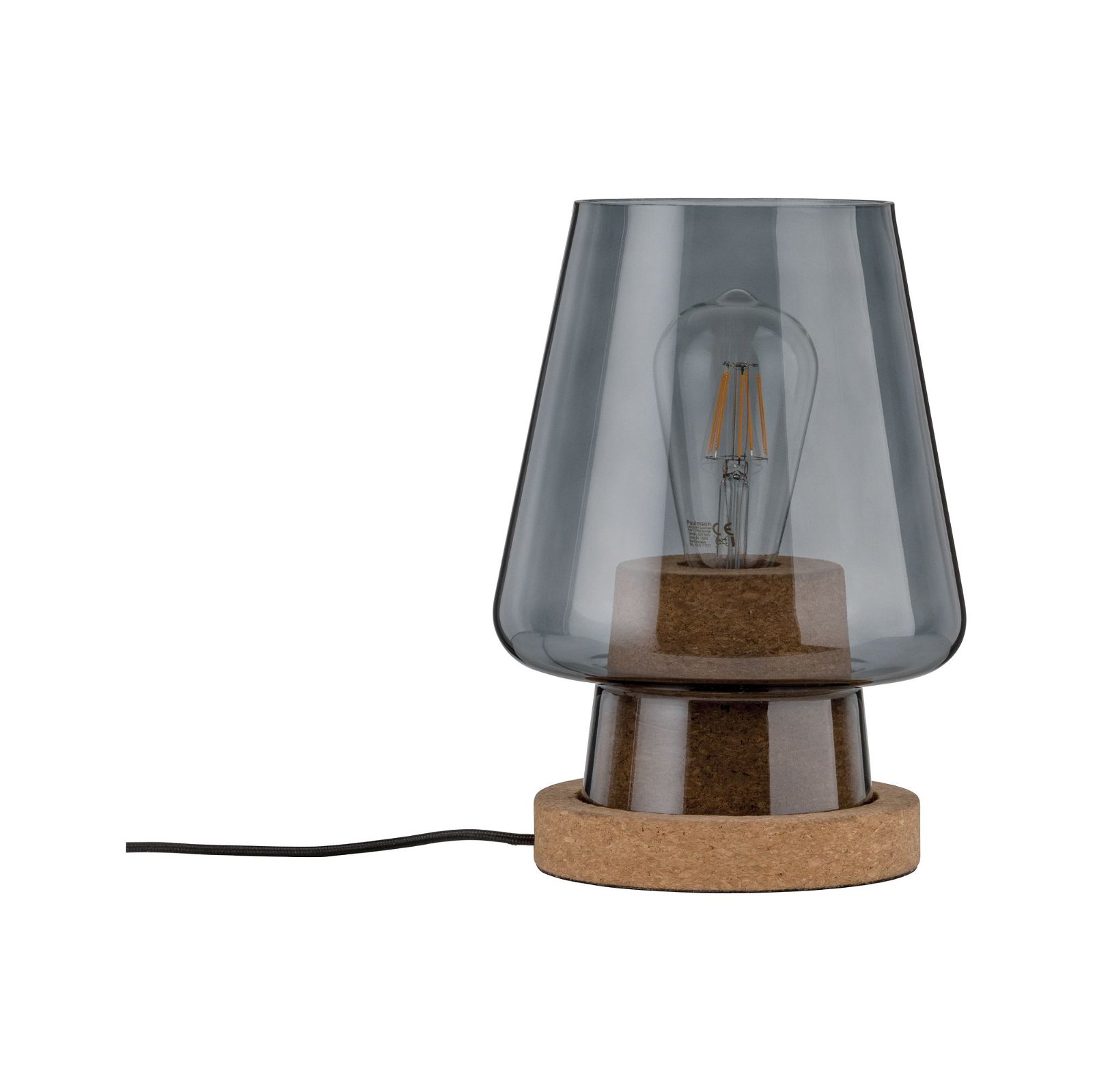 Neordic LED-tafellamp Iben E27 max. 20W Rookglas Glas/Kurk