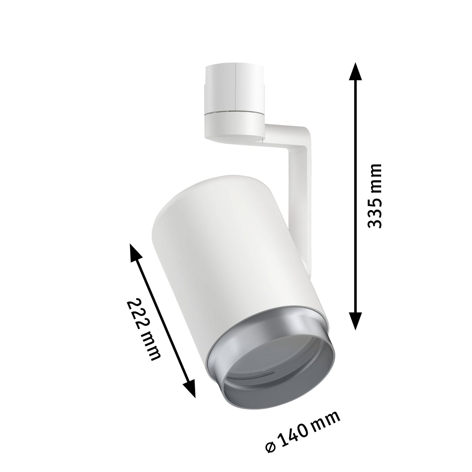 URail Skinnespot Asthene Enkelt spot E27 max. 50W dæmpbar 230V Hvid