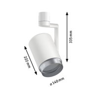 Weißer LED-Strahler aus Metall mit 335 mm Höhe und 140 mm Durchmesser für moderne Beleuchtung