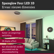 Spaceglow Four LED 3D zwarte plafondlamp met 3D-diepte-effect voor moderne woonkamverlichting